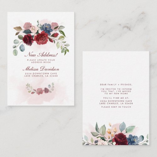 We Moved Watercolor Floral Moving Announcement