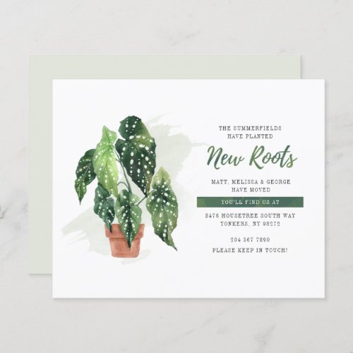 We Moved Watercolor Plants Moving Announcement