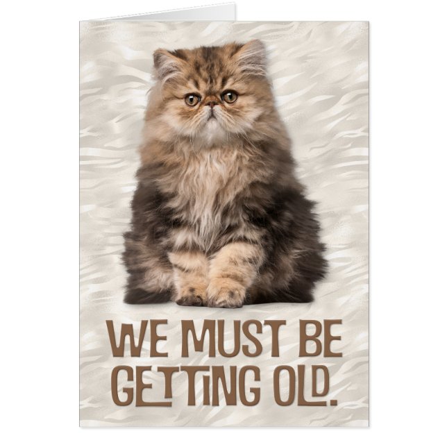 “We Must Be Getting Old” Cat-Lover’s Birthday Cards (Front)