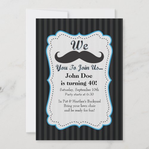 We Mustache You To Join Us Birthday Invitation Invitation