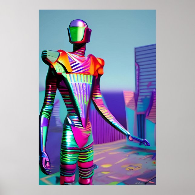 We Need a Leader Ken Gage Sci-Fi Robot Poster (Front)