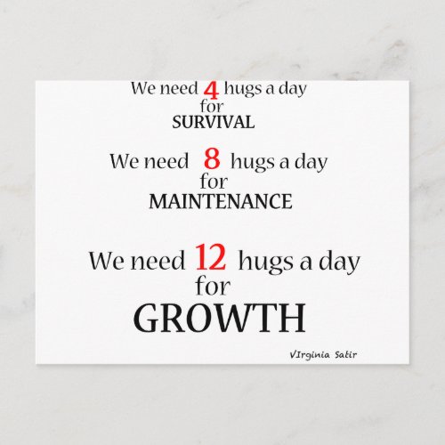 We need hugs postcard