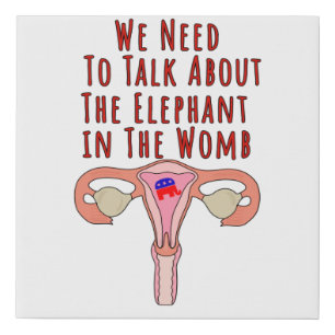 We Need to Talk About The Elephant In The Womb Faux Canvas Print
