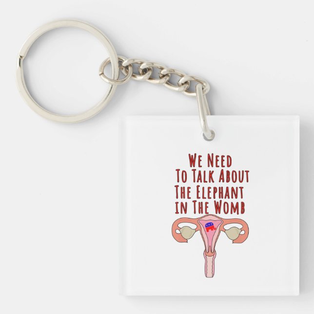 We Need to Talk About The Elephant In The Womb Keychain (Front)