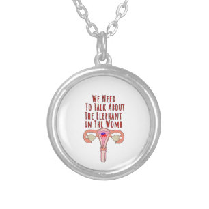 We Need to Talk About The Elephant In The Womb Silver Plated Necklace