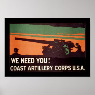 We Need You! Coast Artillery Corps Poster
