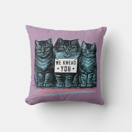 "we Need You" Vintage Cats Girls Lavender Pillow