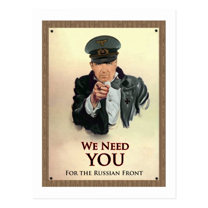 We Need You WW2 German Poster Postcards