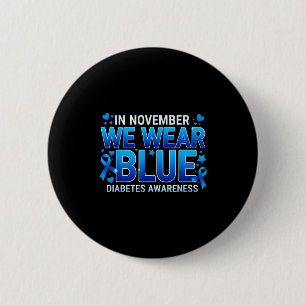 We November Blue Ribbon Diabetes Awareness Button