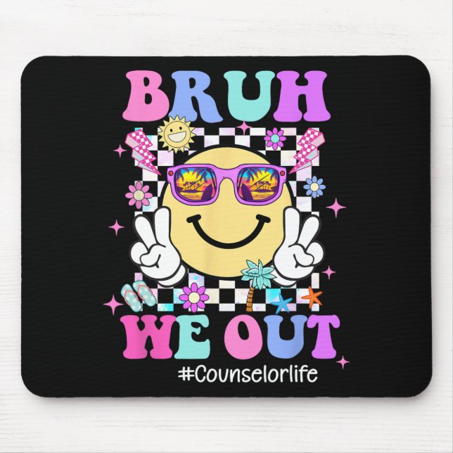 We Out Groovy Counselor Life Last Day Of School  Mouse Pad (Front)
