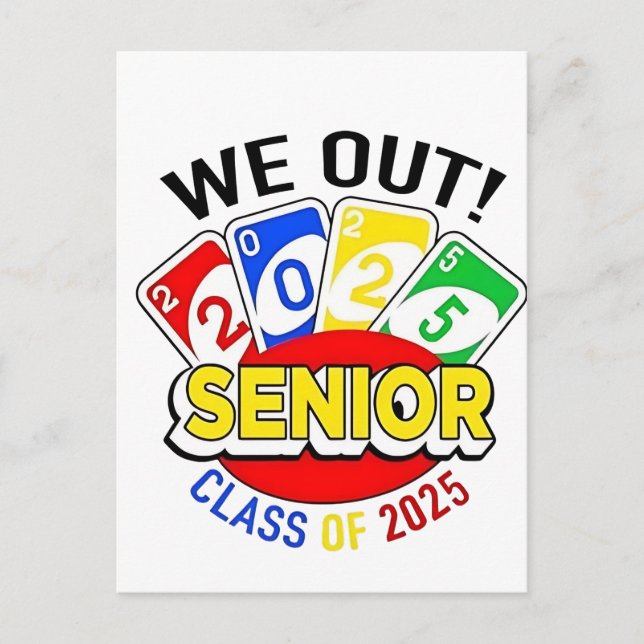 We Out Senior 2025 Gambling Game Graduation  Postcard (Front)