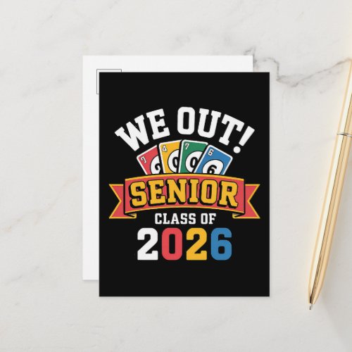 We Out Senior Class Of 2026 Announcement Postcard