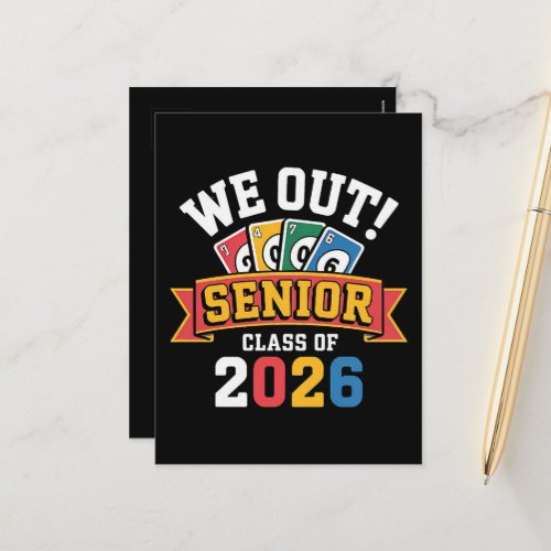 We Out Senior Class Of 2026 Holiday Postcard