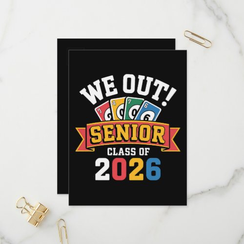 We Out Senior Class Of 2026 Invitation Postcard