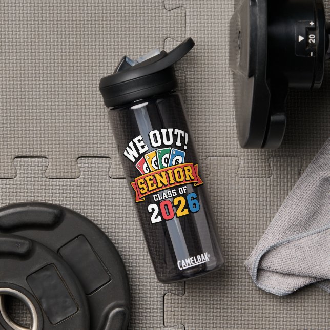 We Out Senior Class Of 2026 Water Bottle (Gym (Rotated))