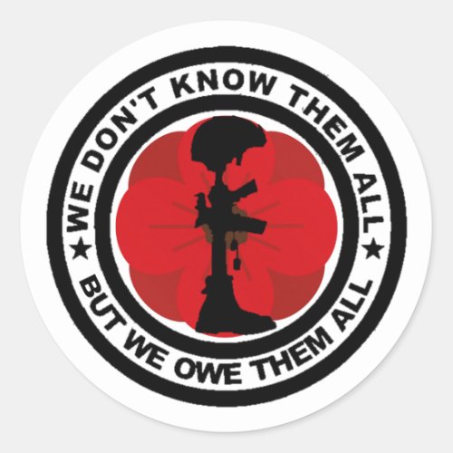 We Owe Them All Remembrance Day Classic Round Sticker