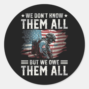 We Owe Them All With American Flag Memorial Day Classic Round Sticker