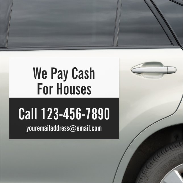 We Pay Cash For Houses Promotional Template Car Magnet (In Situ)