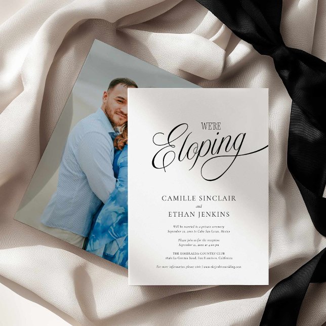 We’re Eloping Photo Announcement Invitation (Minimal Elegant Eloping Announcement)