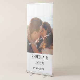 We’re Engaged Couple Photo Script Welcome Sign