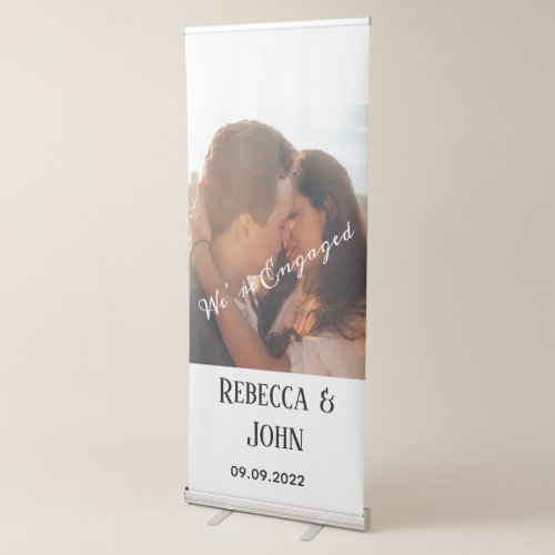 Were Engaged Couple Photo Script Welcome Sign 