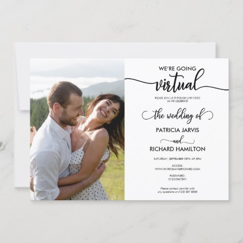 Were Going Virtual Social Distancing Wedding Invitation