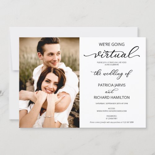 Were Going Virtual Social Wedding Photo Invitatio Invitation