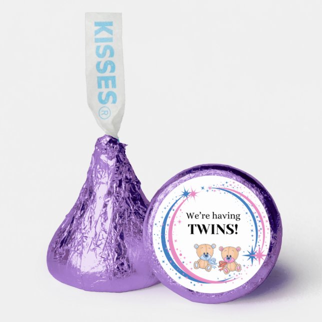 We’re Having Twins Boy and Girl Purple  Hershey®'s Kisses® (Front)