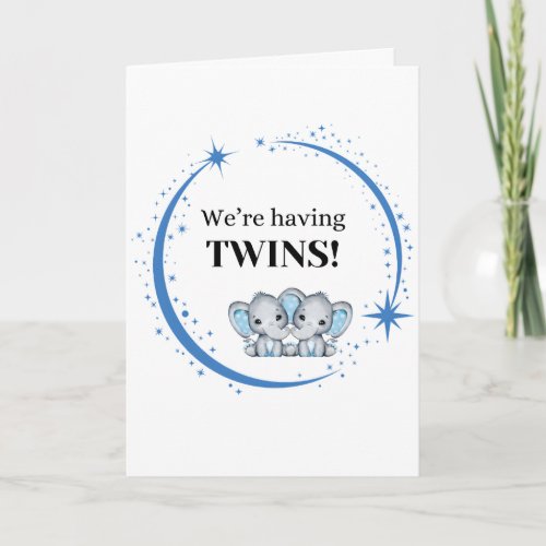 Weâre Having Twins Boys Blue Birth Announcement