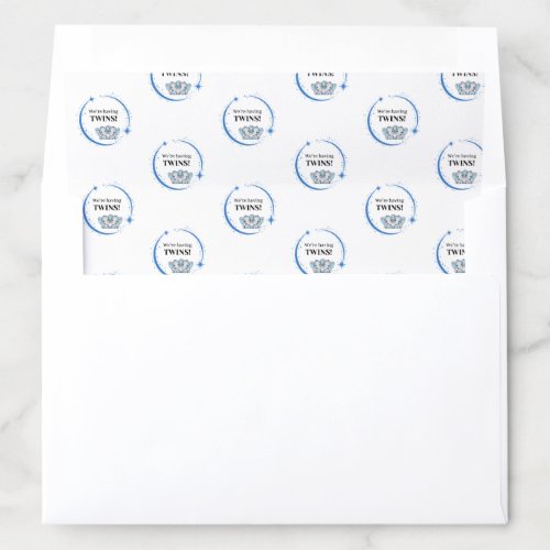 Were Having Twins Boys Blue Birth Announcement Envelope Liner