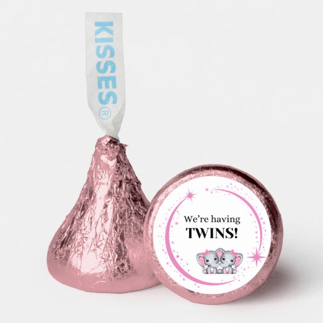 We’re Having Twins Girls Pink Hershey®'s Kisses® (Front)