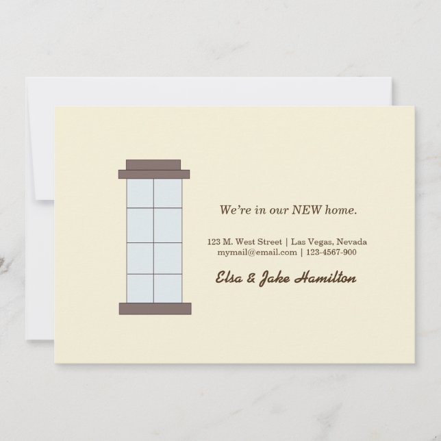 We’re in our NEW home. Announcement (Front)