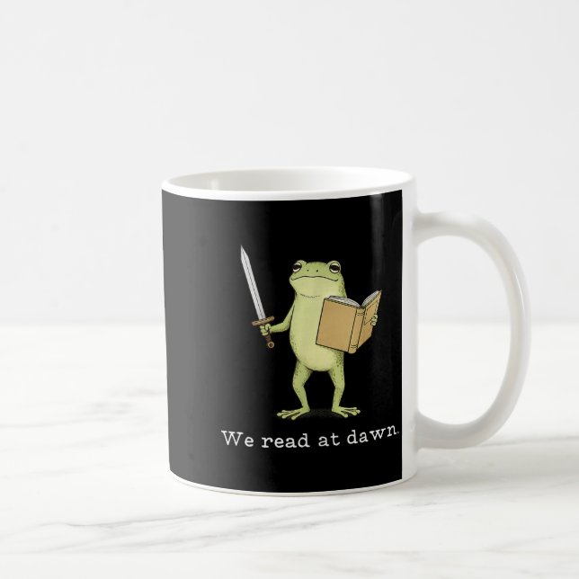 We read at dawn frog fantasy reader  coffee mug (Right)