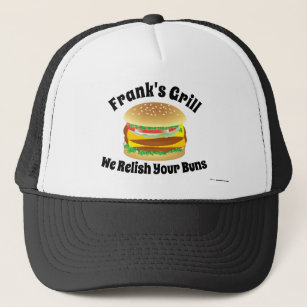 We Relish Your Buns Funny Hamburger Trucker Hat