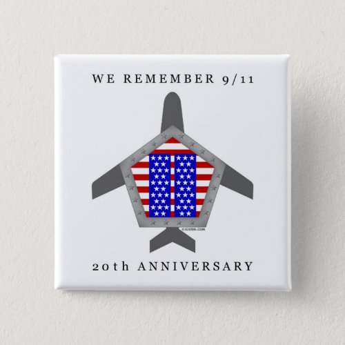 We Remember 911 20th Anniversary Button