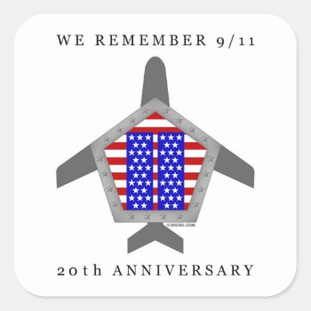 We Remember 9/11 20th Anniversary Square Sticker