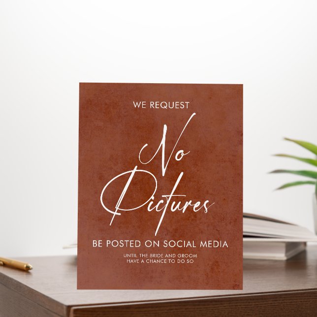 We Request No Pictures Posted On Social Media Sign (In Situ (Office))