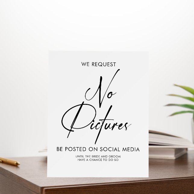 We Request No Pictures Posted On Social Media Sign (In Situ (Office))
