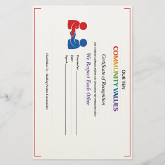 We Respect Each Other Certificate Stationery Paper