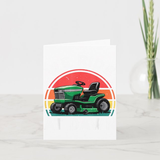 We Ride At Dawn Riding Lawn Mower Toddler Funny Mo Card (Front)