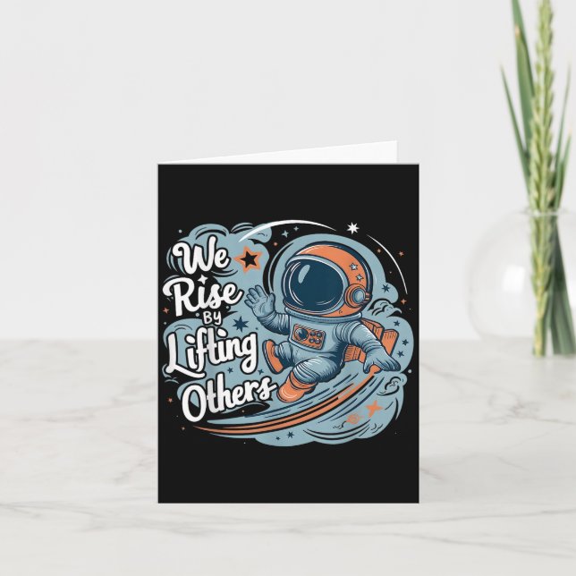 We Rise By Lifting Others Motivational Quote Women Card (Front)