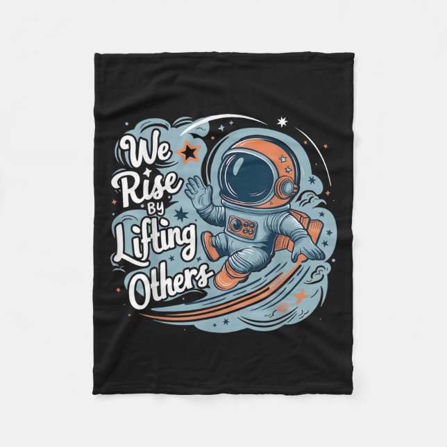 We Rise By Lifting Others Motivational Quote Women Fleece Blanket (Front)