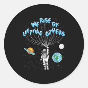 We Rise Motivational Quote - Clic Fit, Short Sleev Classic Round Sticker