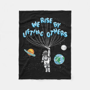 We Rise Motivational Quote - Clic Fit, Short Sleev Fleece Blanket