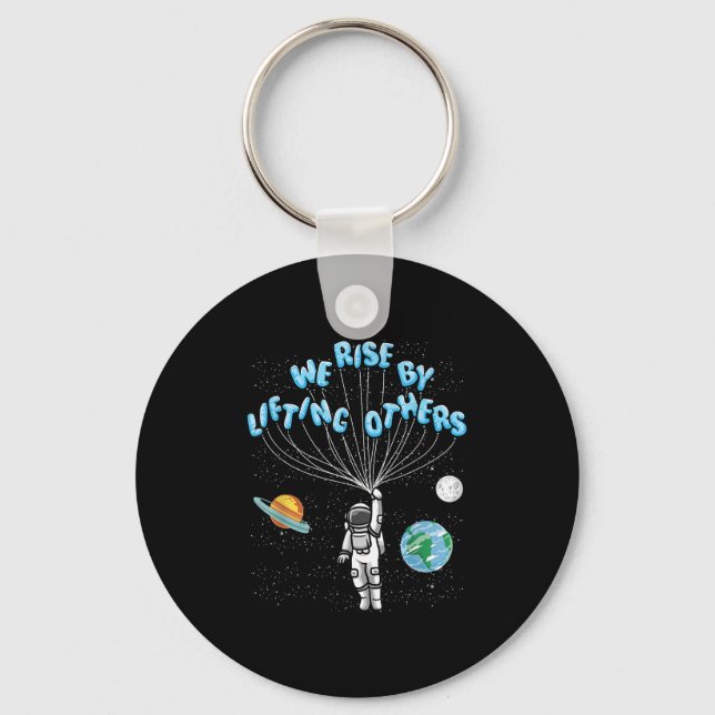 We Rise Motivational Quote - Clic Fit, Short Sleev Keychain (Front)