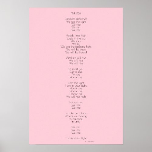 We Rise Poem Poster