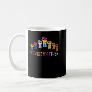 We Rise Together Black Pride BLM LGBT Raised Fist  Coffee Mug