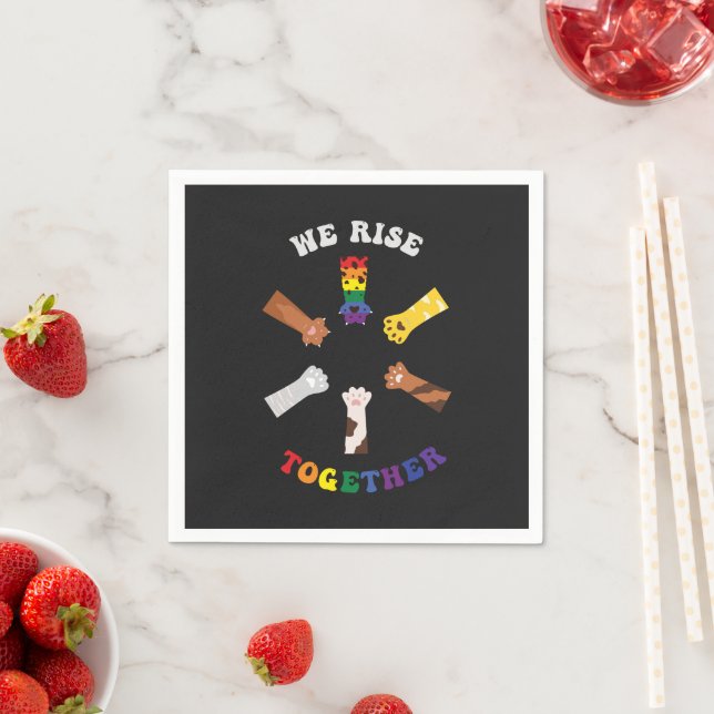 We Rise Together | Paw Print | Diversity | Unity Napkins (Insitu)