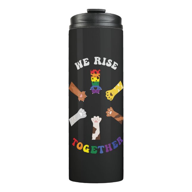 We Rise Together | Paw Print | Diversity | Unity Thermal Tumbler (Front)