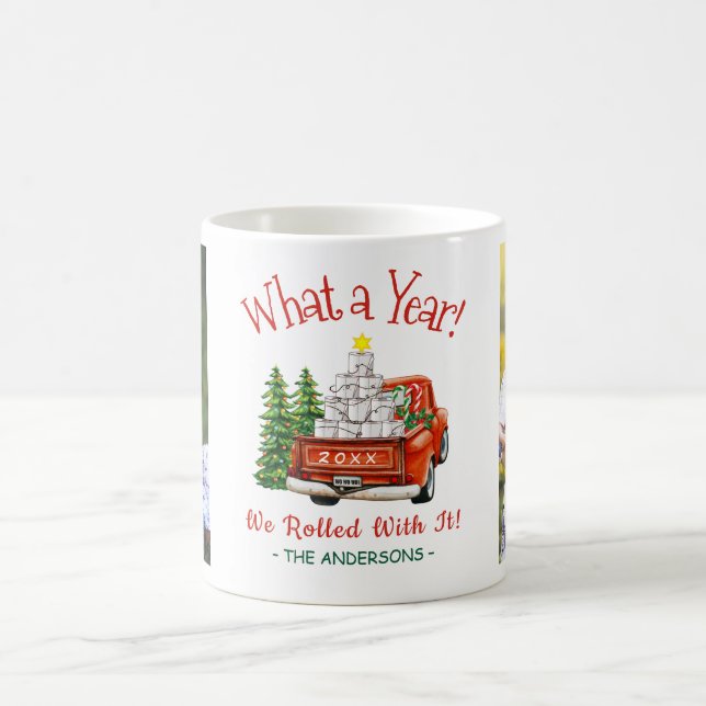 We Rolled With It Funny Christmas Photo Coffee Mug (Center)
